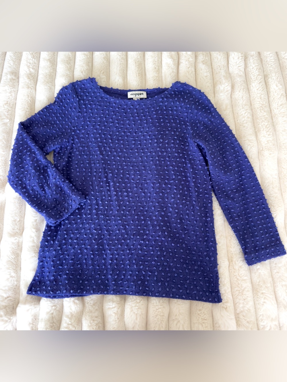 Vintage Easy Spirit Royal Blue Textured Sweater
